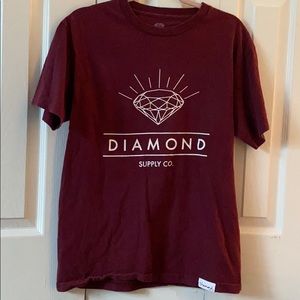 Diamond Supply Co Burgundy Tee